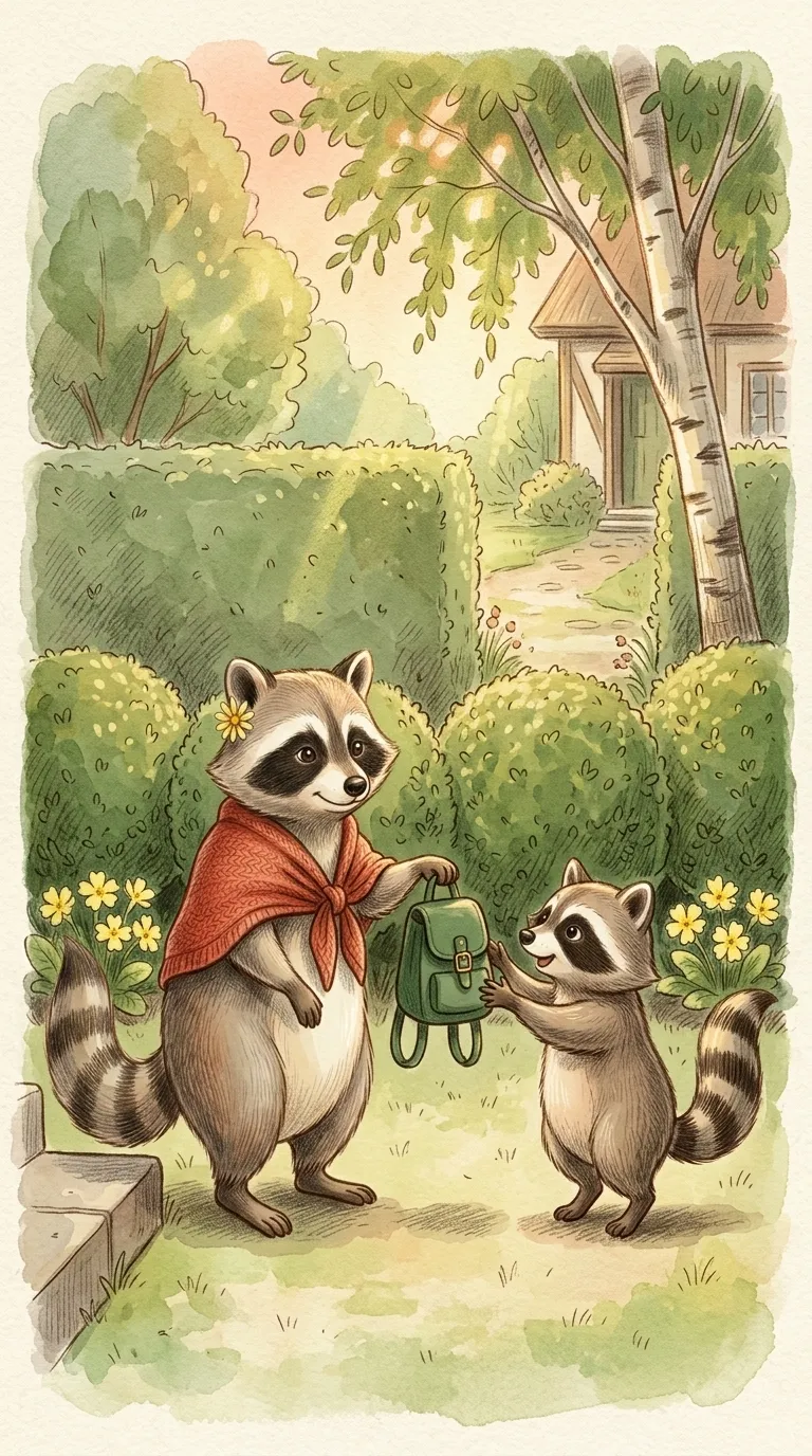 Rocco meets a friend by the garden hedge.
