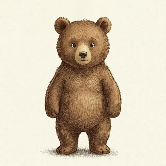 Benny the bear character sheet.