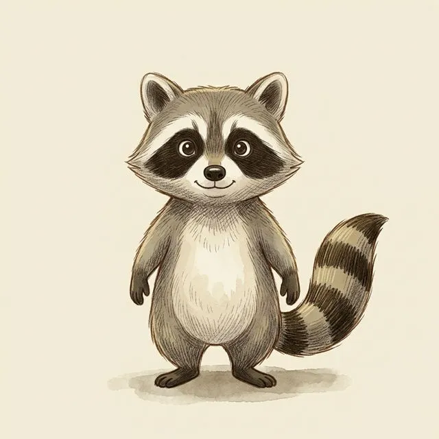 Rocco the raccoon character sheet.